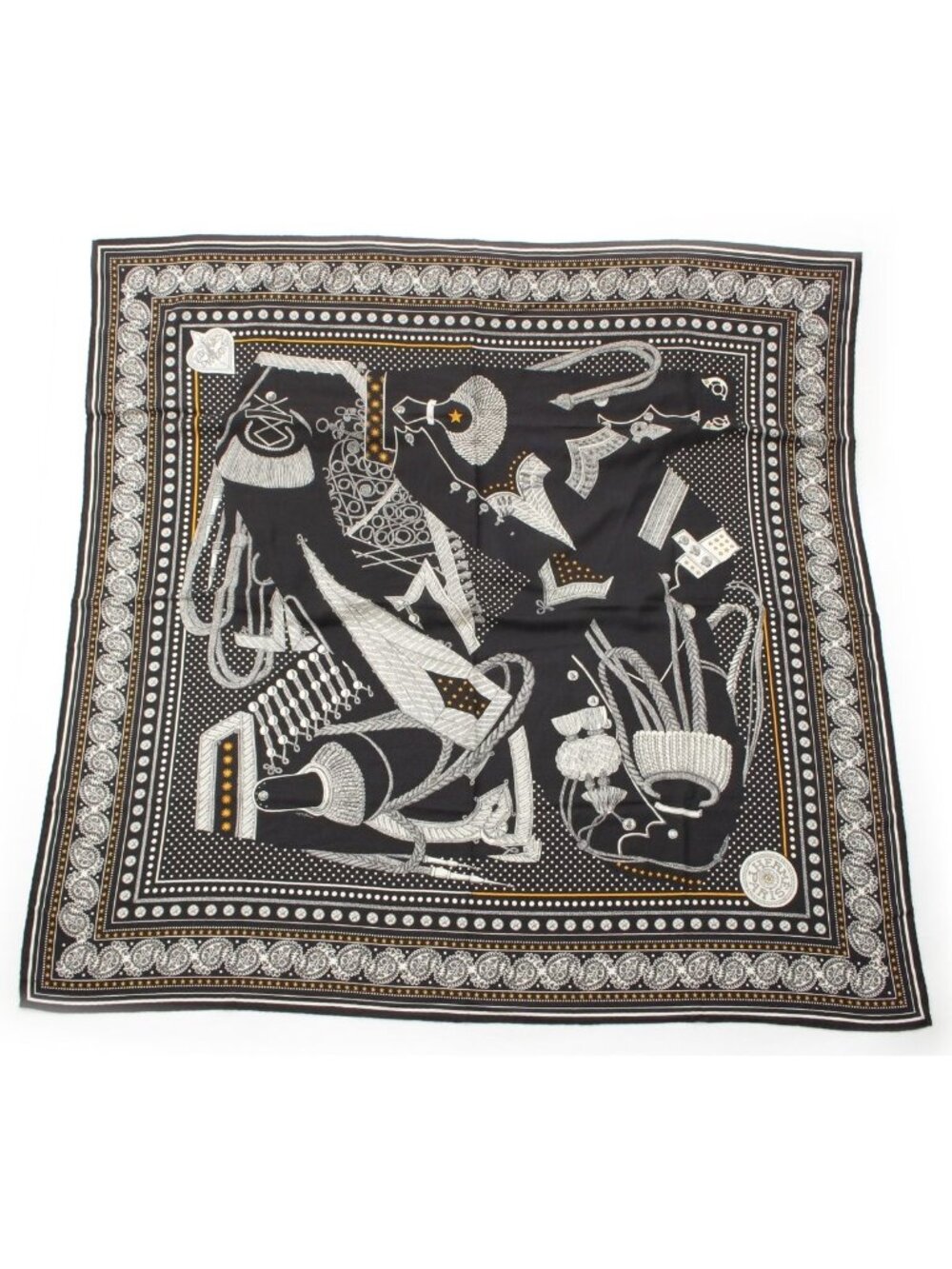 Hermes Carre Geant 140 Cashmere Silk All Over Print Large Scarf Shawl Zoavu